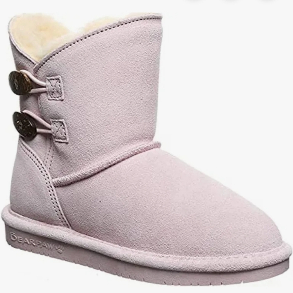 Bearpaw Girls' Rosaline Shearling Suede Boots - Pink